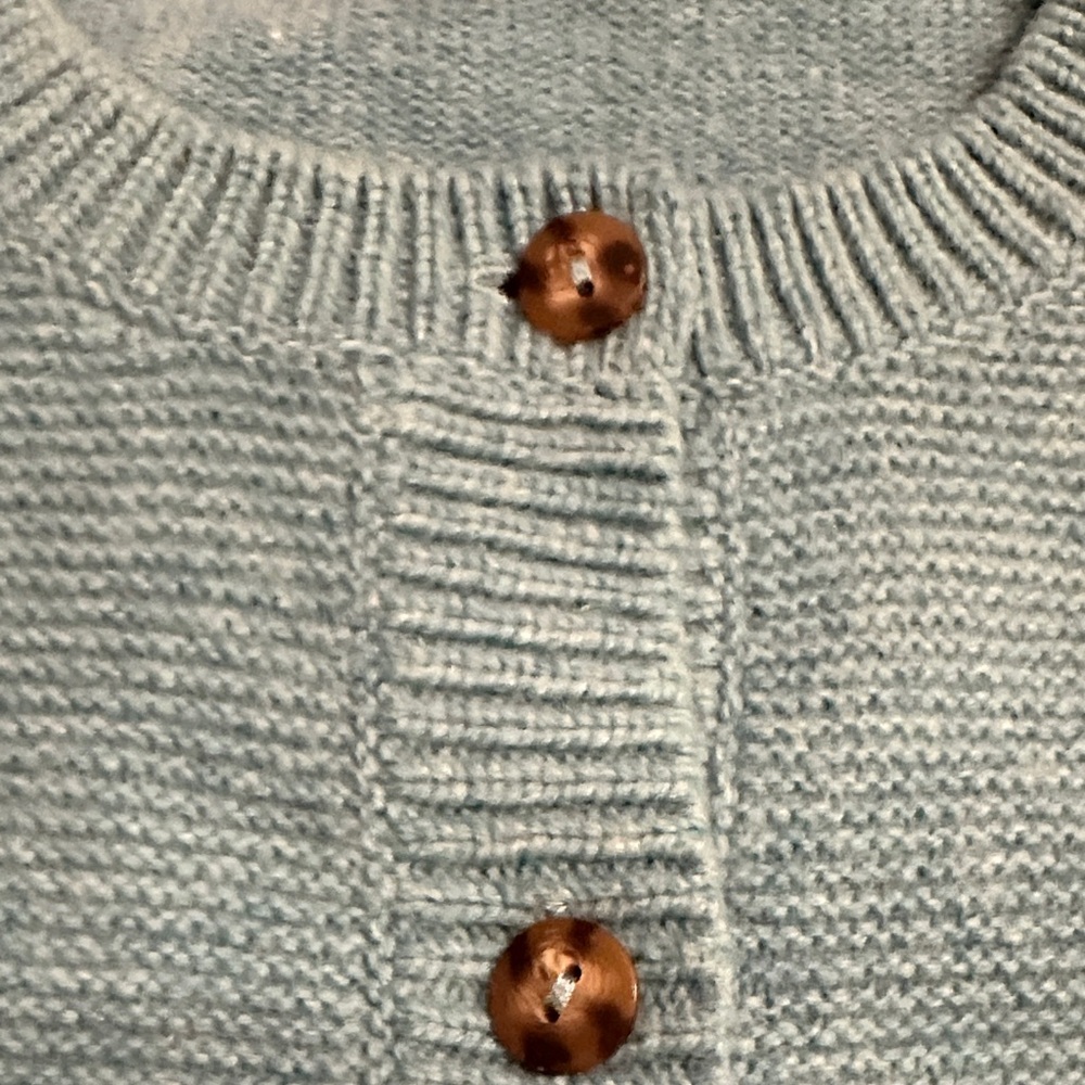 Pendleton 100% Lambswool Cardigan Sweater Teal Blue Knit Button Front Size M - Picture 9 of 13